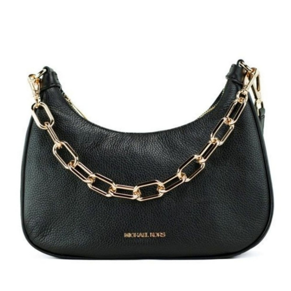 ‼️SALE‼️New Michael Kors Cora Large Pebbled Leather Chain-Link Crossbody Bag